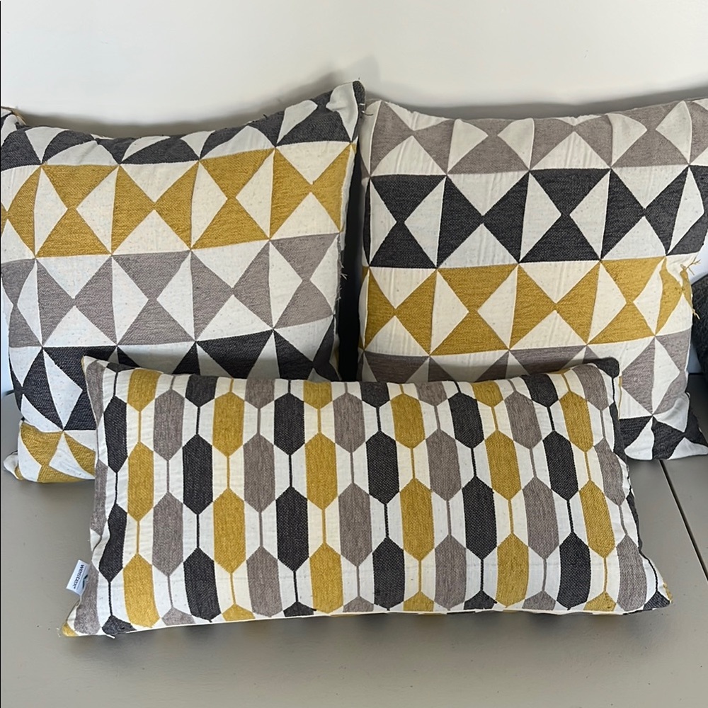Geometric Pattern Feather Throw Pillows